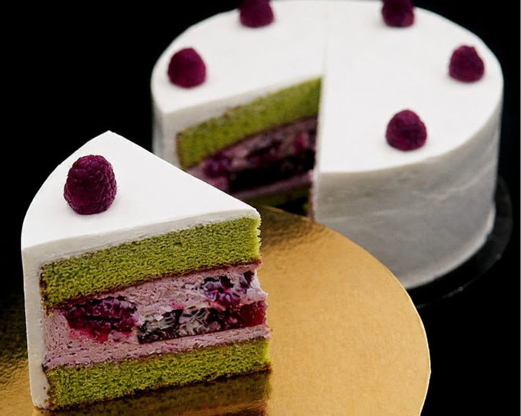 Pandan Raspberry Cake 6”