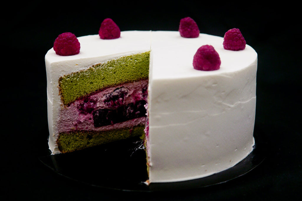 Pandan Raspberry Cake 6”